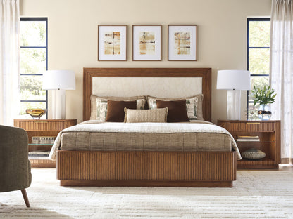 La Costa - Pendry Upholstered Headboard 6/6 King - Dark Brown / Beige