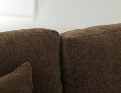 Walnut - Upholstered Sofa - Deep Forest Brown