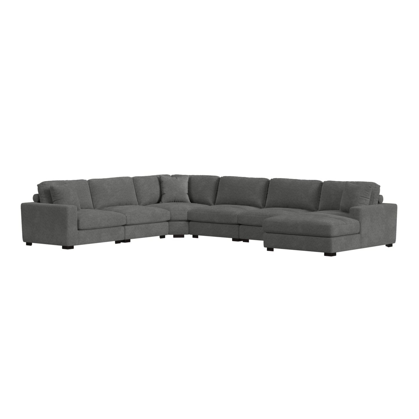 Arizona - Modular Wedge With 1 Pillow 20" - Steno Charcoal