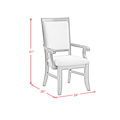 Phillipe - Dining Arm Chair With Fabric (Set of 2) - Cherry And Gray