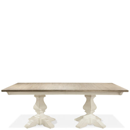Myra - Double Pedestal Table Base - Paperwhite