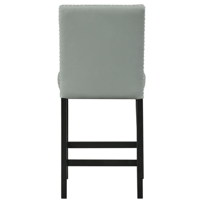 Francesca - Square 5 Piece Counter Height Dining Set, Table & Four PU Chairs - Gray / Marble