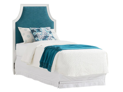 Avondale - Inverness Custom Upholstered Headboard 3/3 Twin - White / Blue