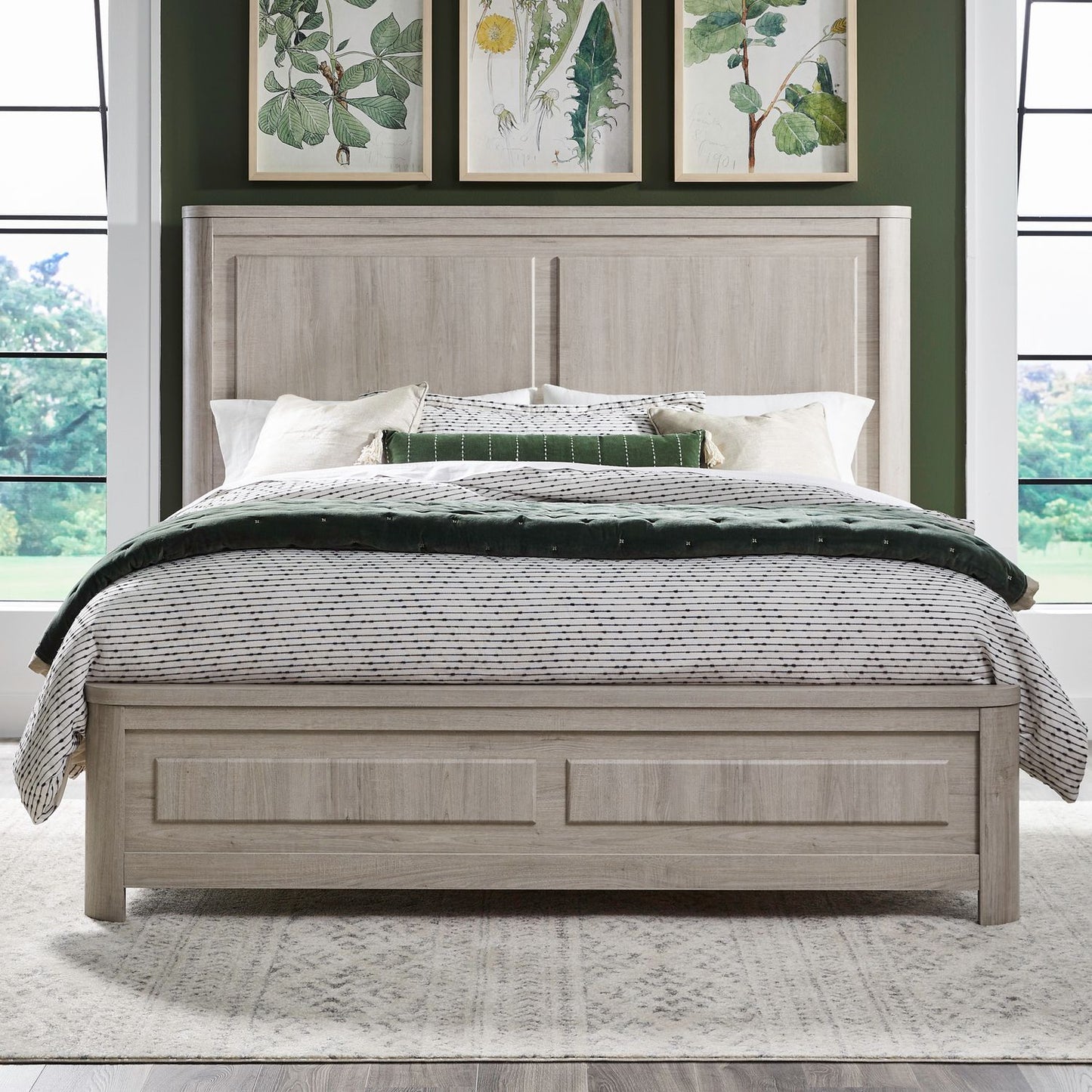 Modern Play - Queen Panel Headboard & Footboard - Natural White