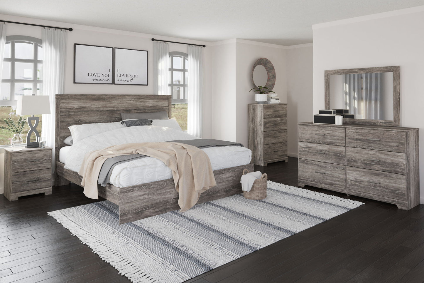Ralinksi - King Panel Headboard/Footboard - Gray