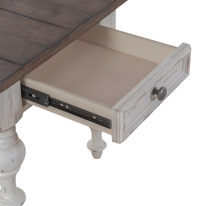 River Place - End Table - Riverstone White & Tobacco