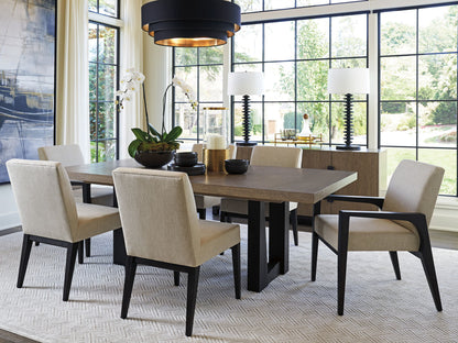 Zanzibar - Wellesley Rectangular Dining Table - Light Brown / Black