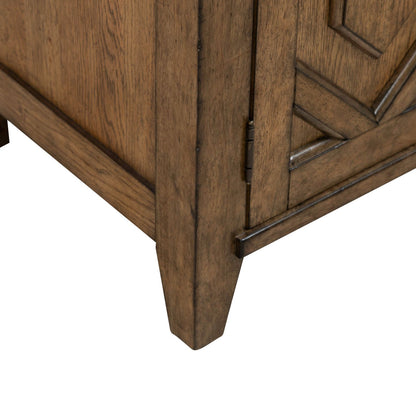 Carolina Park - 2 Door Bedside Chest With Charging Station - Amber Brown