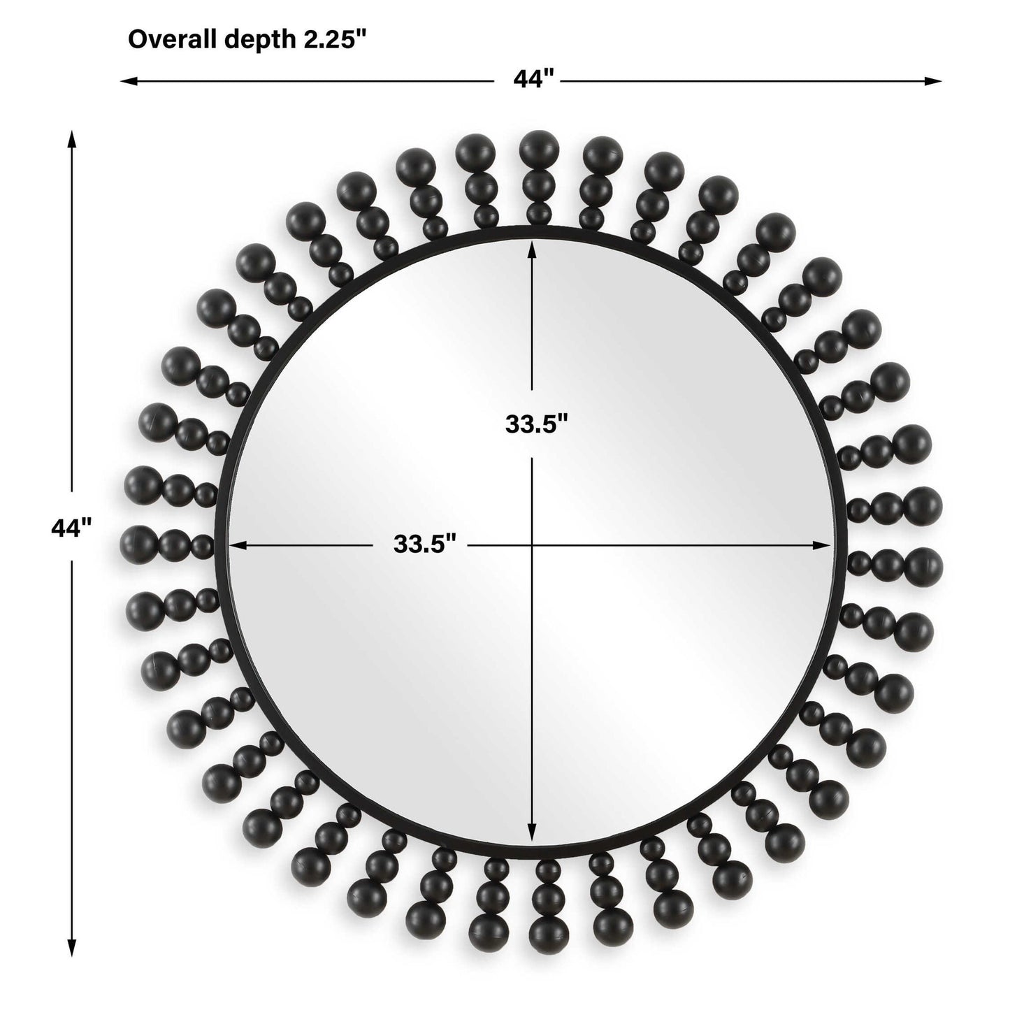 Aziel - Round Mirror - Black