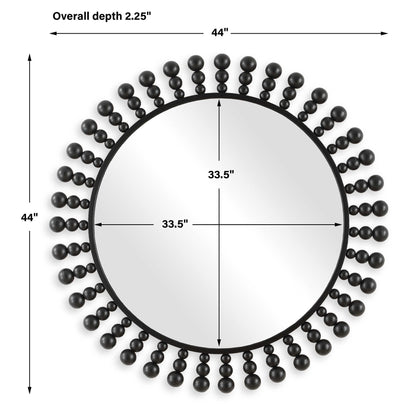 Aziel - Round Mirror - Black