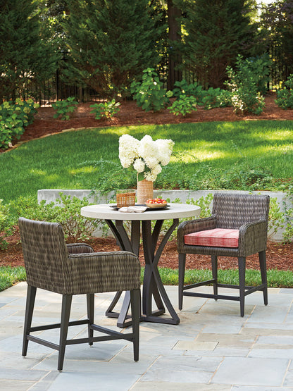 Cypress Point Ocean Terrace - Counter Stool - Dark Gray / Red