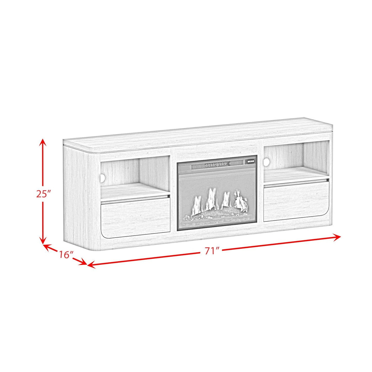 Rosalie - 4 Piece Entertainment Unit With 71" TV Console