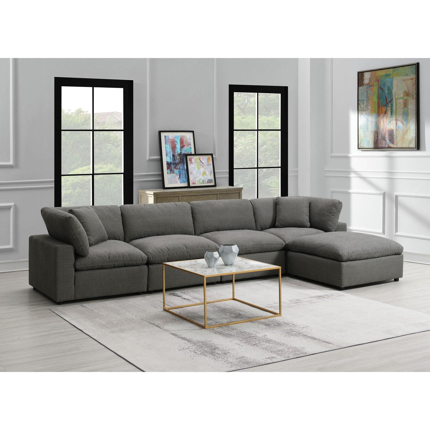Cloud 9 - Sectional Armless Chair - Dark Gray