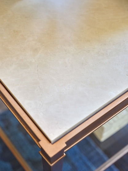 Rendezvous - Bulgari Rectangle End Table - Light Brown / Gray