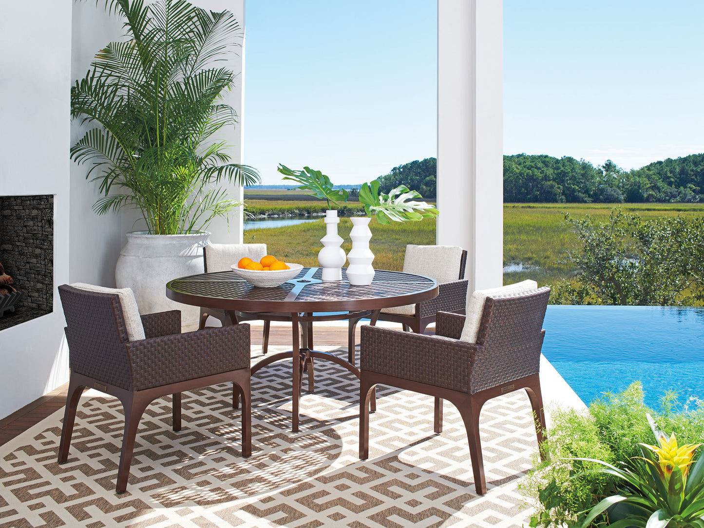 Abaco - Round Dining Table - Dark Brown