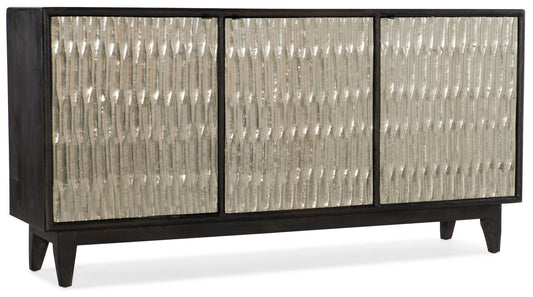 Commerce And Market - Shimmer 3-Door Credenza - Dark Gray / Pearl Silver