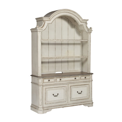 Magnolia Manor - Credenza Hutch - Antique White