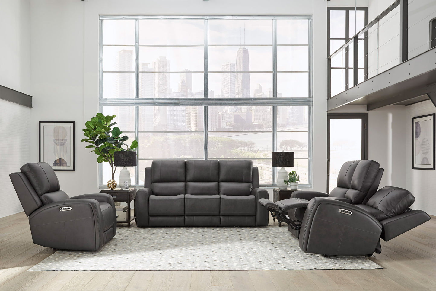 Belmont - Power Zero Gravity Tilt Console Loveseat P3