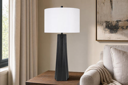 "Obsidian Glow" Metal Table Lamp (Set of 2) - Matte Black