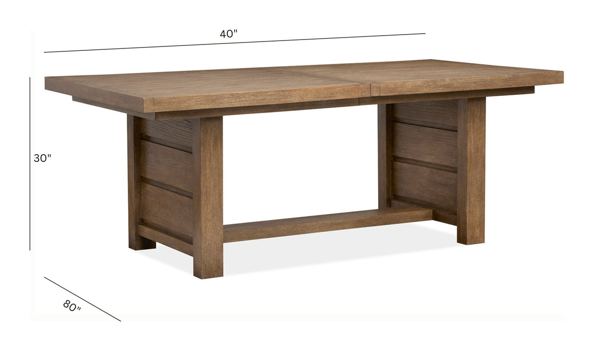 Plum Creek - 6 Piece Extendable Trestle Dining Table Set