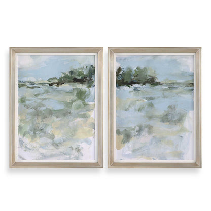 Far Away View - View Framed Prints - Light Blue
