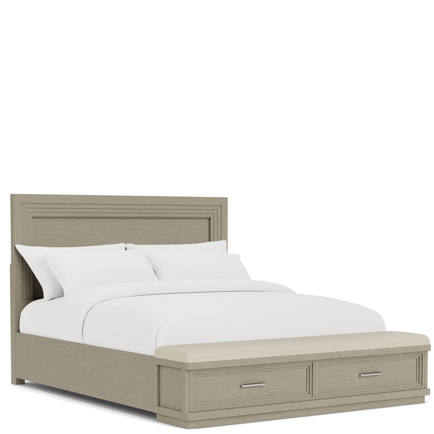 Cascade - Queen Upholstered Storage Footboard - Dovetail