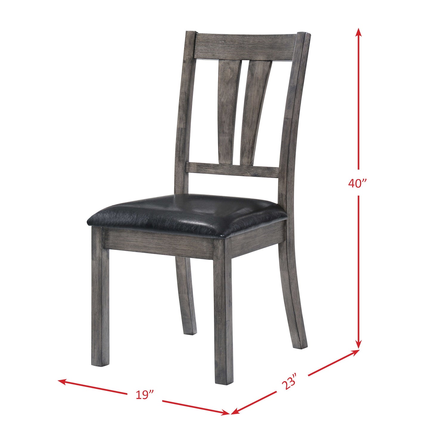 Nathan - Fan Back Chair With PU Seat (Set of 2) - Gray Oak