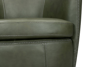 Barolo - 100% Italian Leather Swivel Club Chair (Set of 2)