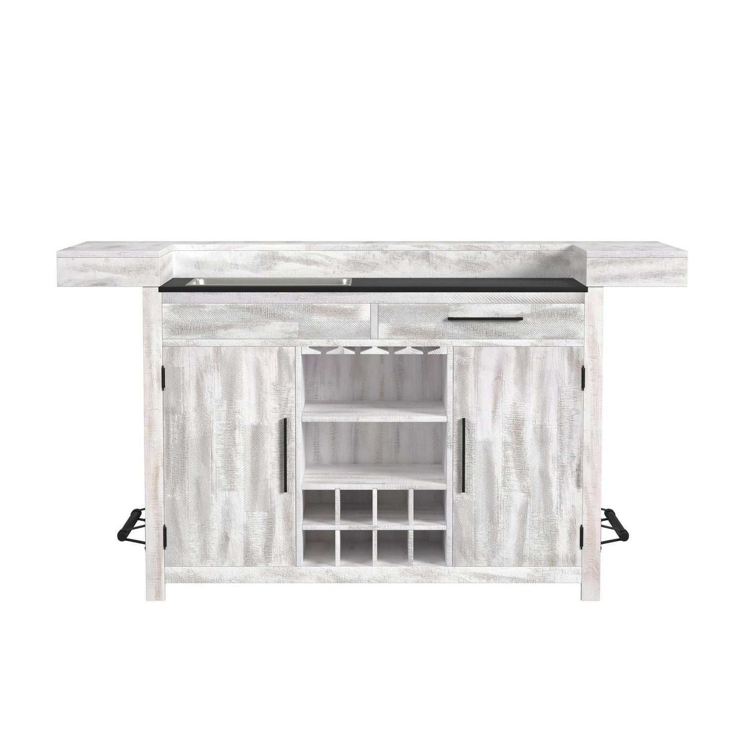 Rogen Rustic - Bar Table Top With USB And Power - Rustic White