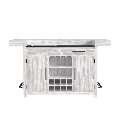 Rogen Rustic - Bar Table Top With USB And Power - Rustic White