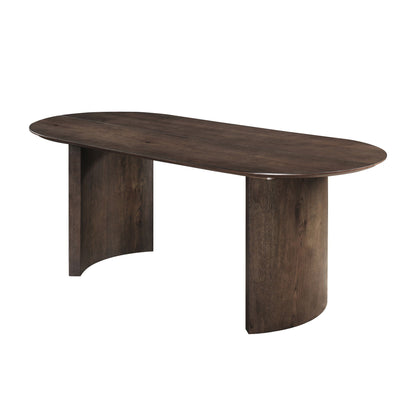 Kody - Oval Dining Table Base - Dark Walnut