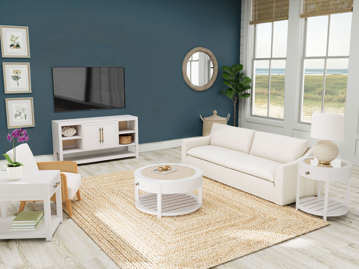Rosalie - Round Cocktail Table - White