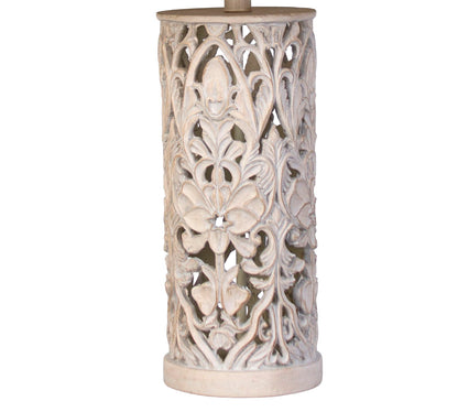 Ivory Trellis - 26 X 15 - Polyresin Table Lamp (Set of 2) - Distressed White