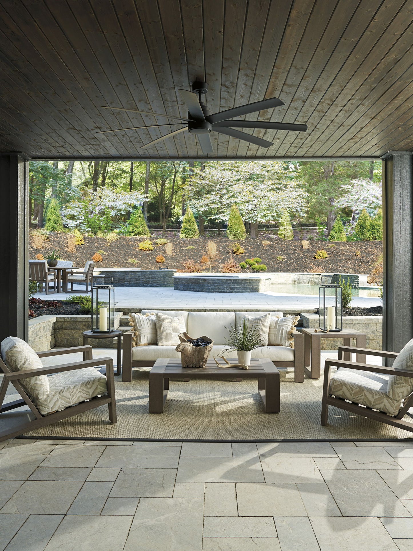 Mozambique - Lounge Chair - Beige / Dark Brown