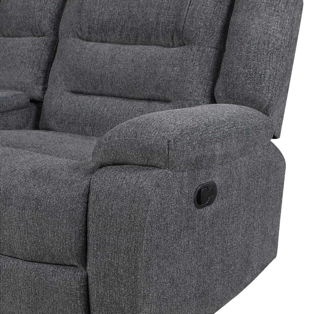 Redondo - RAF Console Loveseat With 1 Recliner - Dark Gray