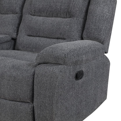 Redondo - RAF Console Loveseat With 1 Recliner - Dark Gray