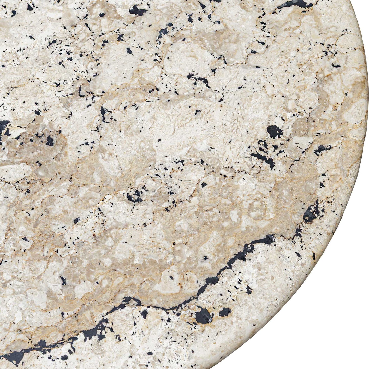 Cadas - Indoor-Outdoor Stone Side Table - Black / White