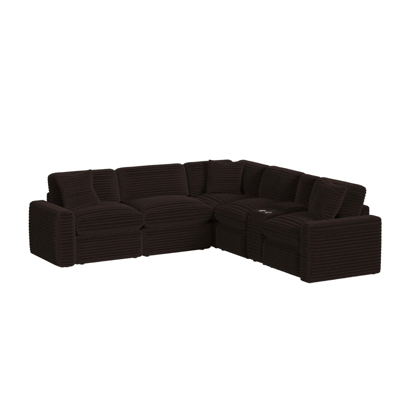 Corsicana - Sectional LHF Power Motion Recliner With 1 Pillow 22" - Masis Espresso