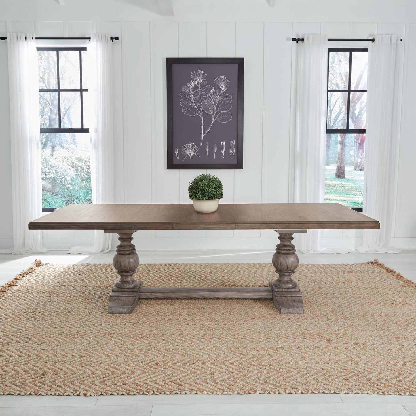 River Place - Trestle Table Base - Riverstone Gray & Tobacco