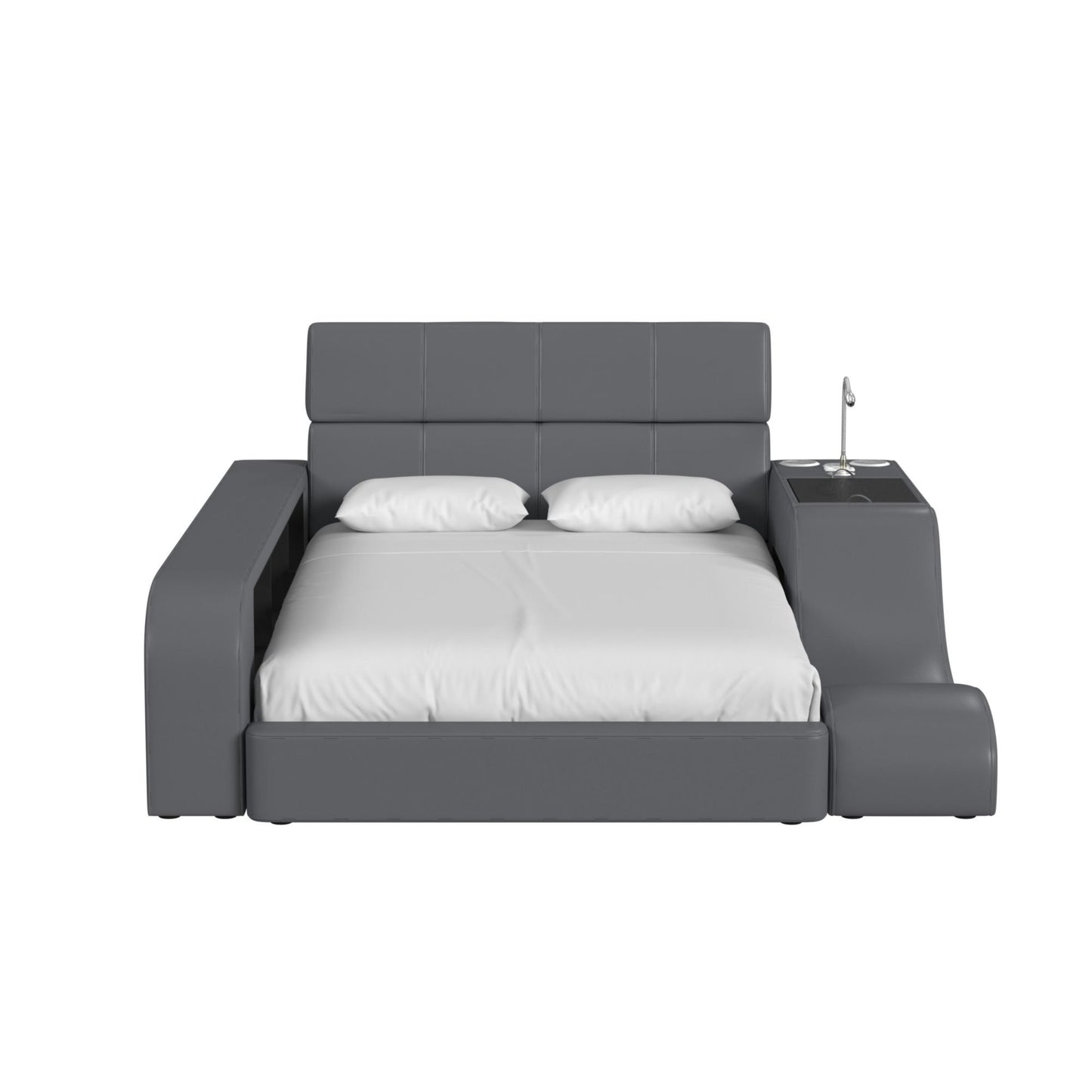 Valari - Side PU Bookcase - Gray