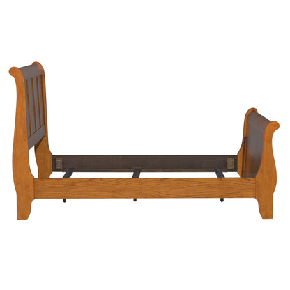 Grandpas Cabin - Full Sleigh Headboard & Footboard - Aged Oak