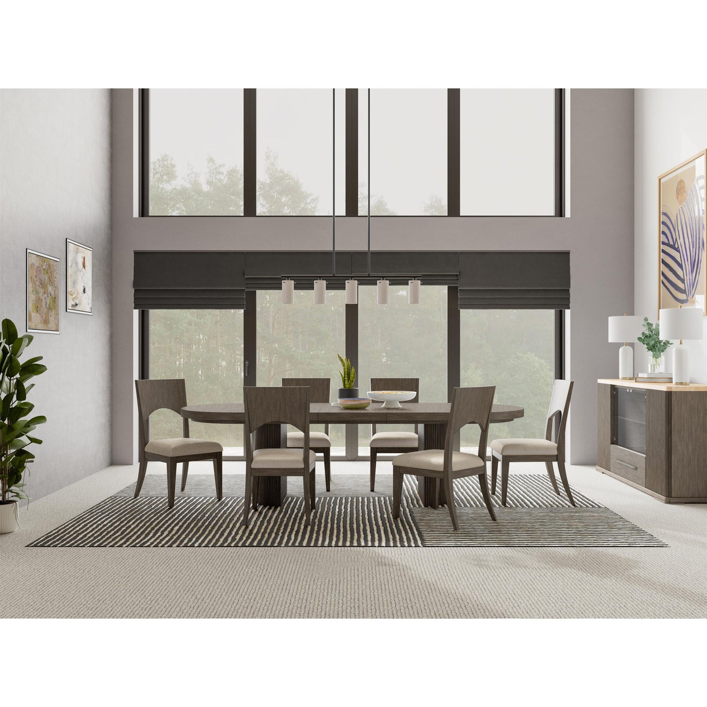 Sariel - Double Pedestal Dining Table Top - Dark Brown