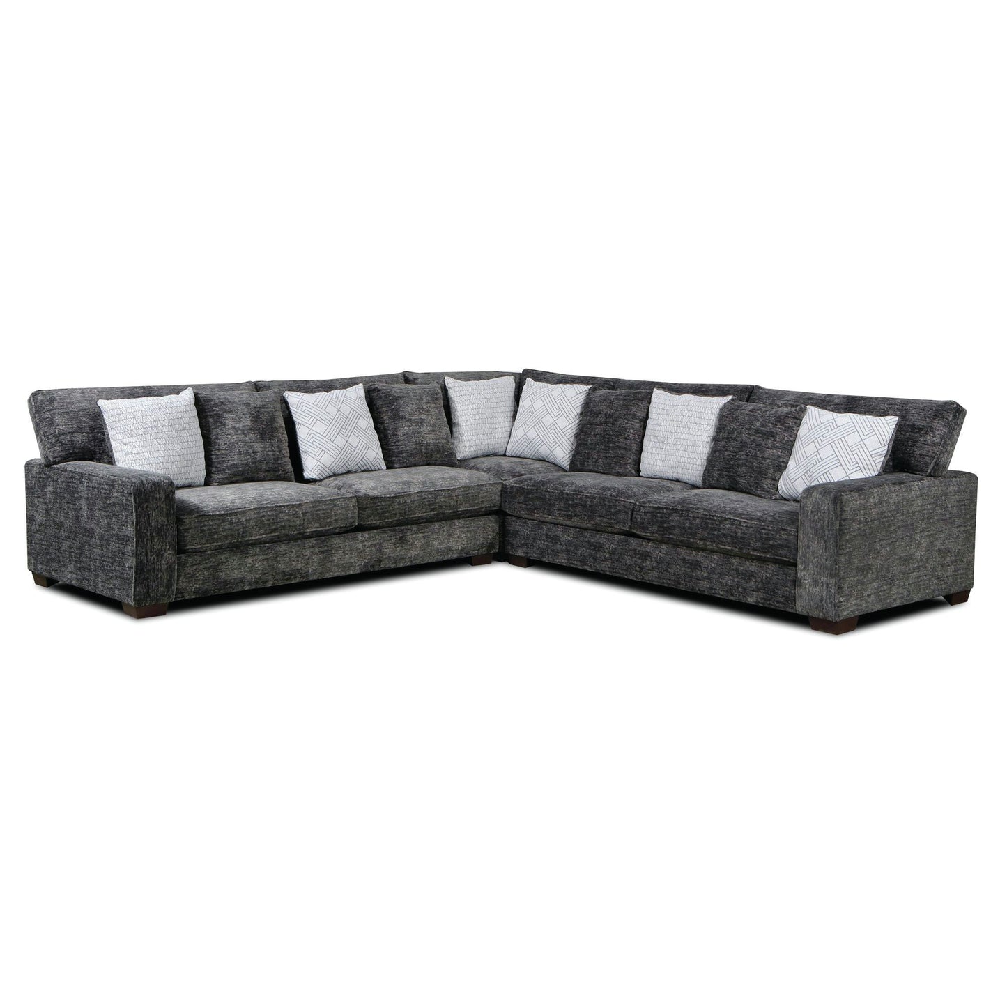 Tully - LHF Sofa With 4 Pillows - Galactic Charcoal