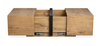 Ripley - Square Cocktail Table With Casters - Rustic Caramel