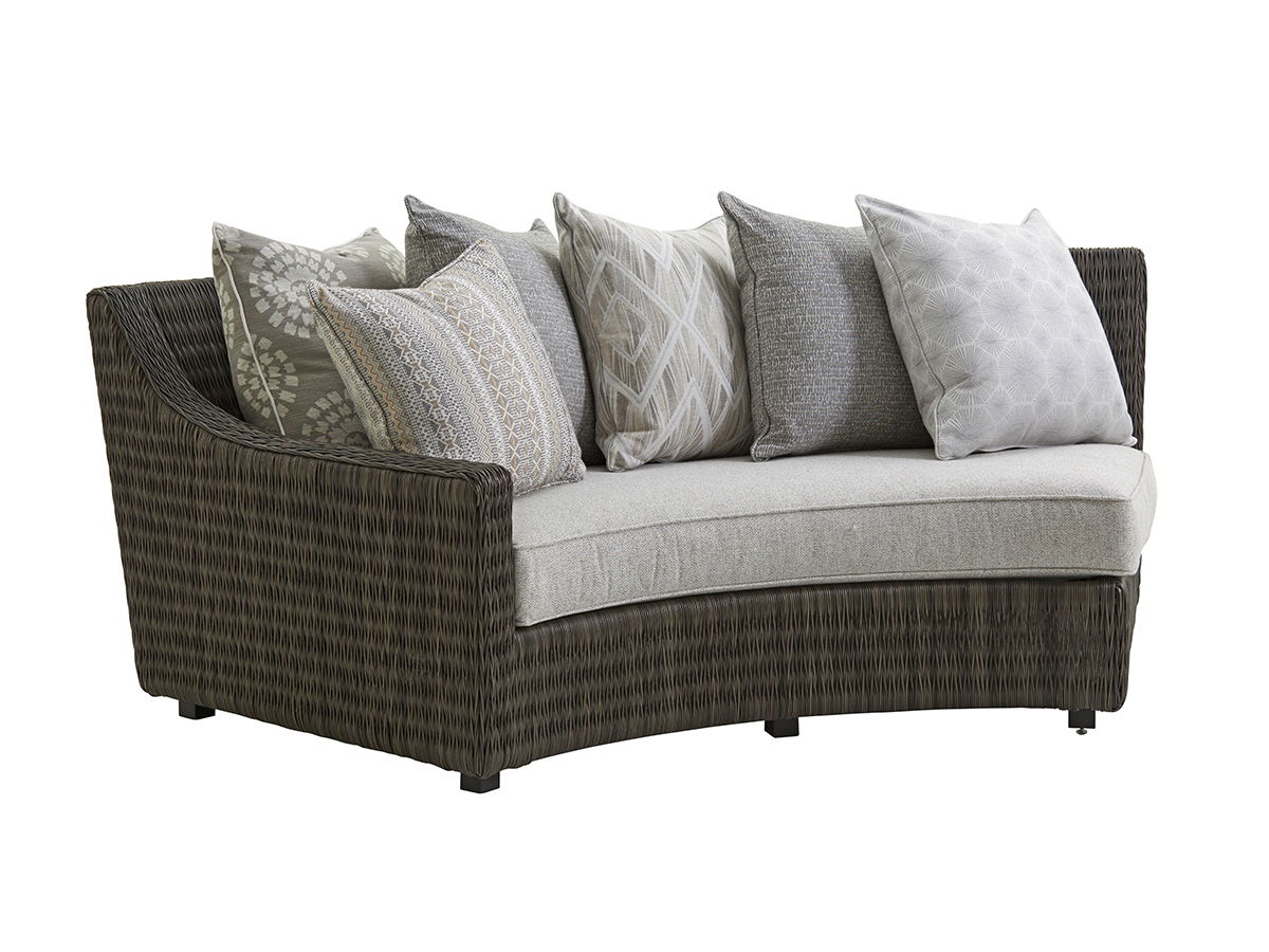Cypress Point Ocean Terrace - Curved Sectional LAF Sofa - Dark Gray / Gray