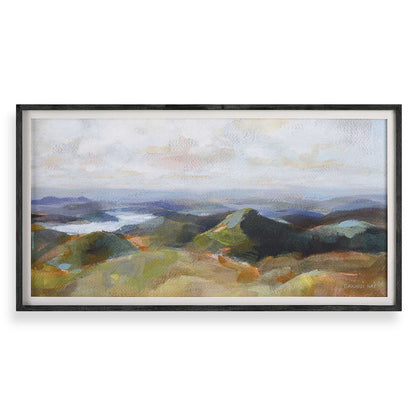 Above The Lakes - Framed Landscape Print - Gray