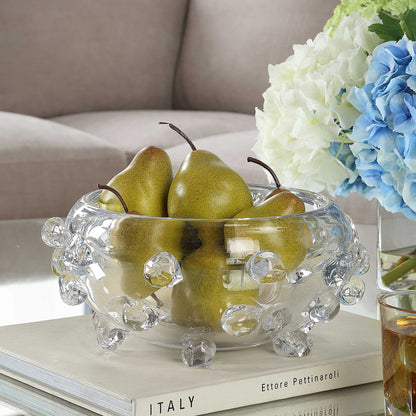 Aura - Clear Glass Bowl - White