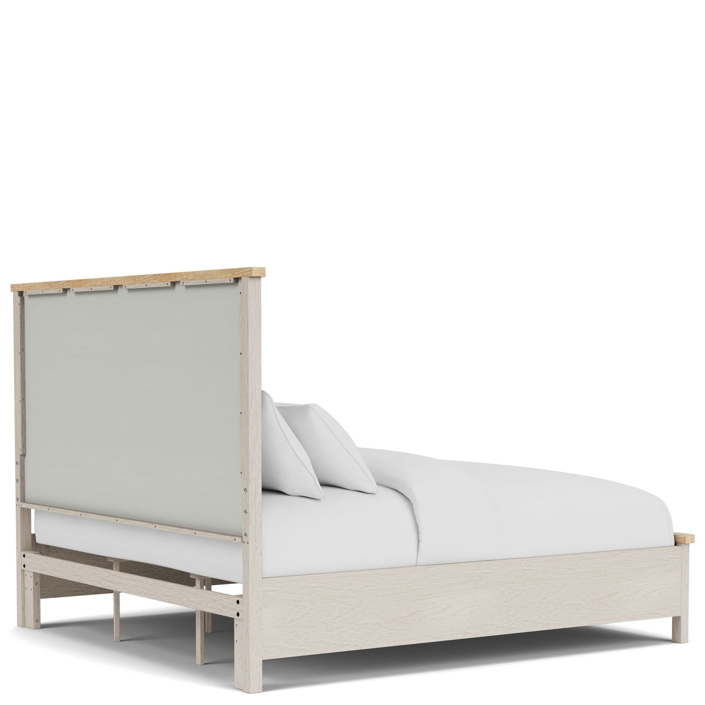 Glenndale - King Storage Footboard - Aged White / Wheat