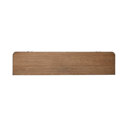 Fireplace TV Consoles - 79" Console With Fire - Medium Brown