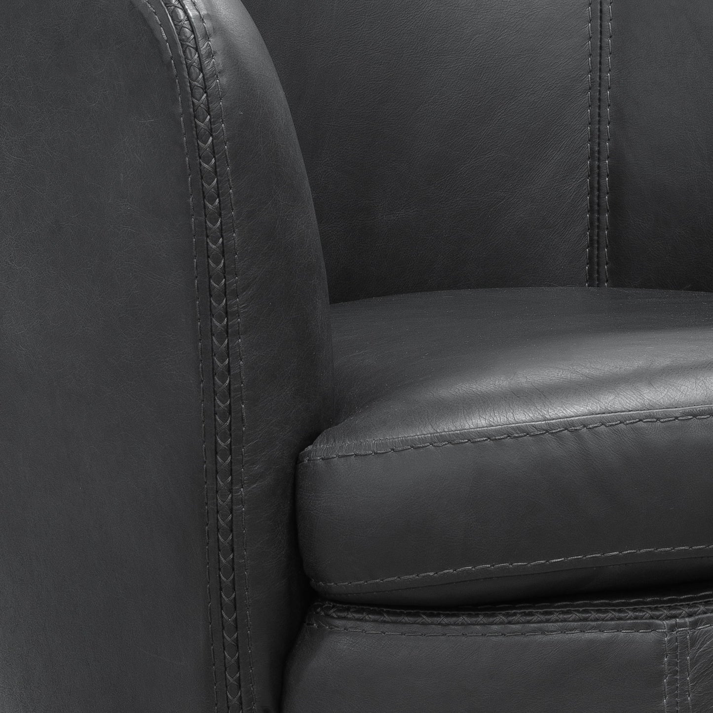 Barolo - 100% Italian Leather Swivel Club Chair (Set of 2)